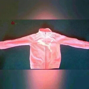 Puma infant/girl pink pink full zip,lng sleeve, track jacket with pockets